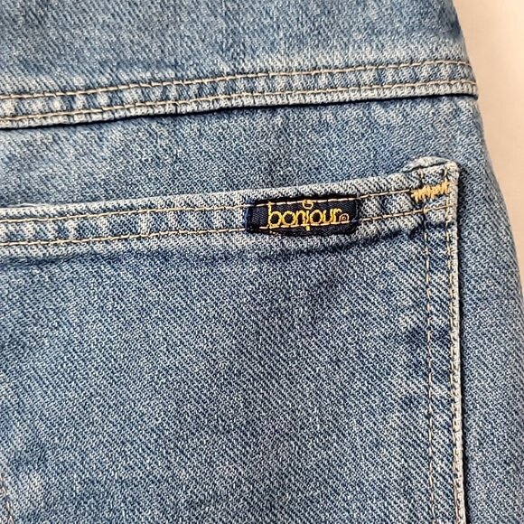 VTG Bonjour Petite High Waist Denim Mom Jeans Sz 26x25 Cut Away Button Fly READ - Picture 11 of 16